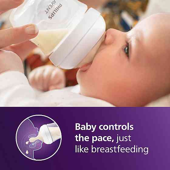 Philips Avent Natural Response Baby Gift Set - 3X 4oz Bottles with Slow Flow Nipple (Level 2), 2X 9o Richmond