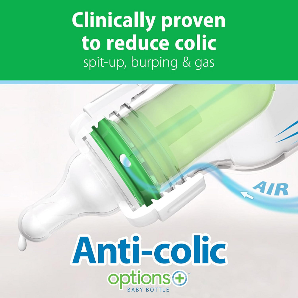 Dr. Brown's Anti-Colic Options+ Narrow Glass Baby Bottle with Level 1 Slow Flow Nipple, BPA-Free, 4  Richmond - photo 3