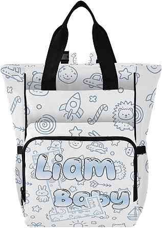 Personalized Diaper Bag Backpack, Lion Rocket 15L Large Capacity Baby Travel Bag for Mom Dad, Multif Richmond