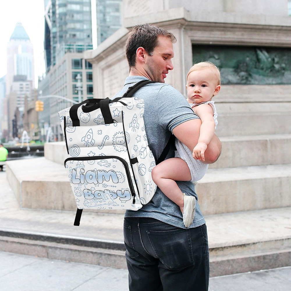 Personalized Diaper Bag Backpack, Lion Rocket 15L Large Capacity Baby Travel Bag for Mom Dad, Multif Richmond - photo 7