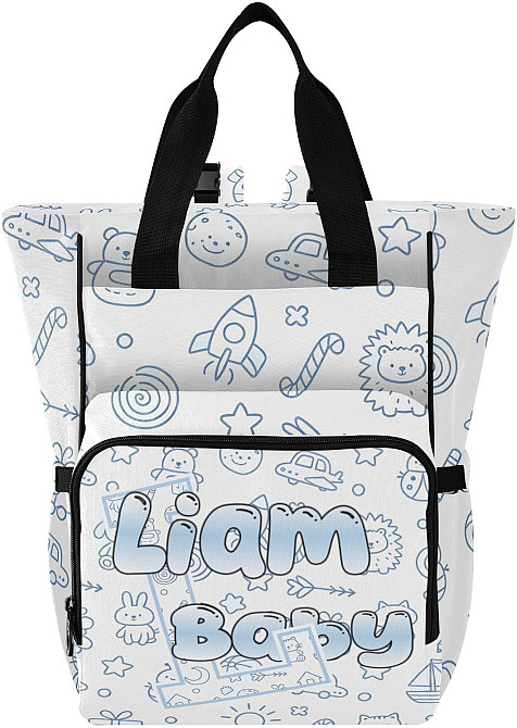 Personalized Diaper Bag Backpack, Lion Rocket 15L Large Capacity Baby Travel Bag for Mom Dad, Multif Richmond - photo 1