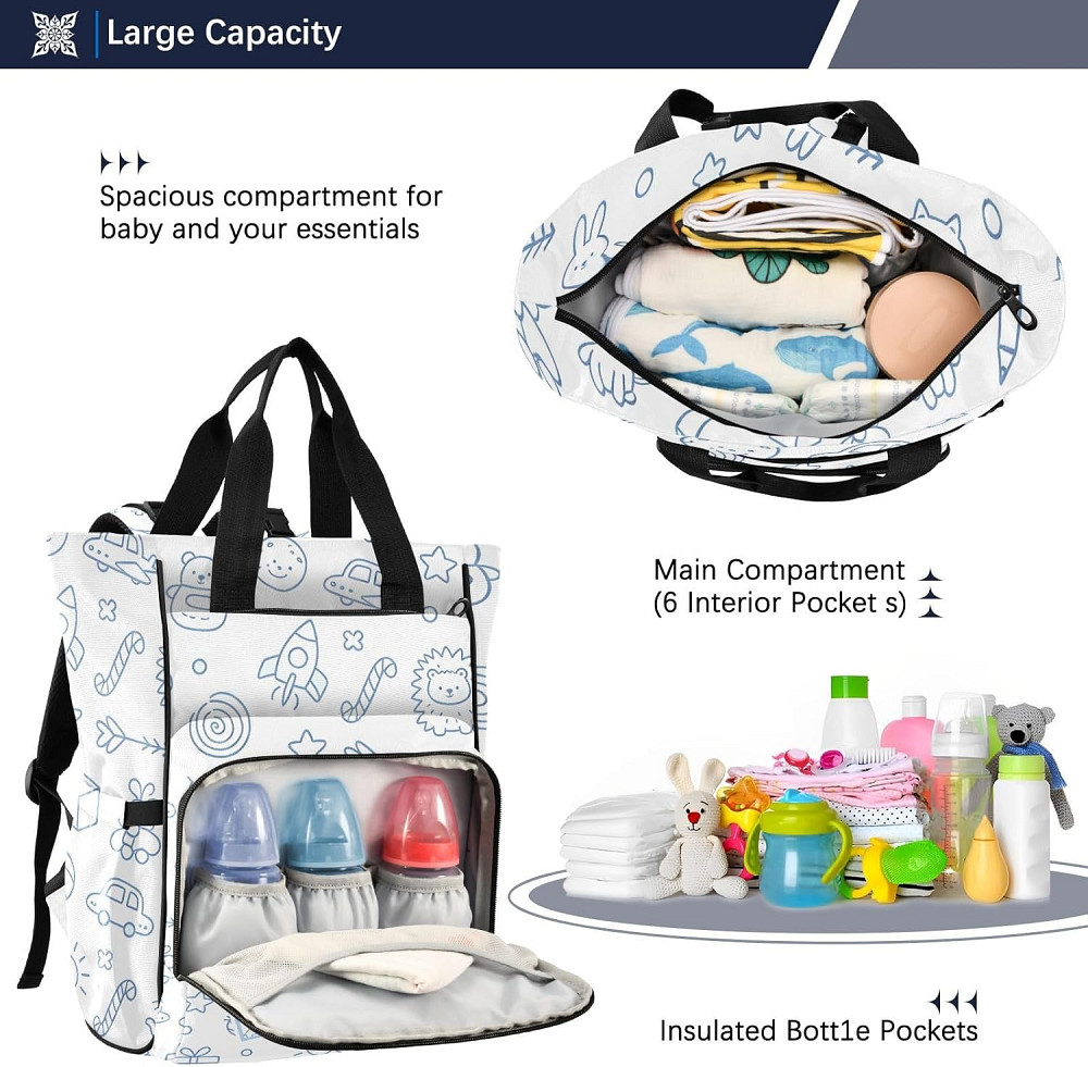 Personalized Diaper Bag Backpack, Lion Rocket 15L Large Capacity Baby Travel Bag for Mom Dad, Multif Richmond - photo 6