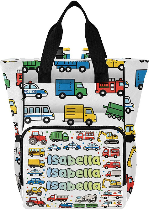 Personalized Diaper Bag Backpack,City Cars Travel Bag for Mom Dad, Multifunctional Nappy Bag with 3  Richmond - photo 1