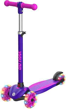 Gotrax KS1 Kids Kick Scooter, LED Lighted Wheels and 3 Adjustable Height Handlebars, Lean-to-Steer & Richmond