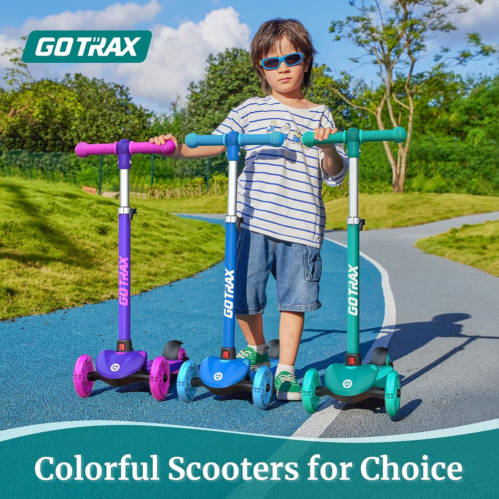 Gotrax KS1 Kids Kick Scooter, LED Lighted Wheels and 3 Adjustable Height Handlebars, Lean-to-Steer & Richmond - photo 7