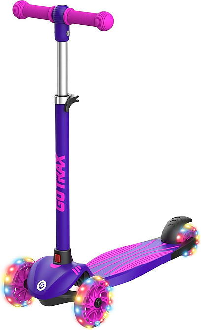 Gotrax KS1 Kids Kick Scooter, LED Lighted Wheels and 3 Adjustable Height Handlebars, Lean-to-Steer & Richmond - photo 1