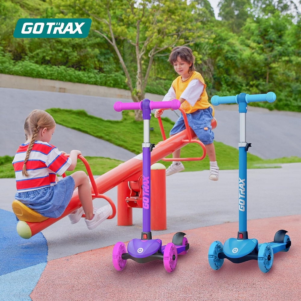 Gotrax KS1 Kids Kick Scooter, LED Lighted Wheels and 3 Adjustable Height Handlebars, Lean-to-Steer & Richmond - photo 2