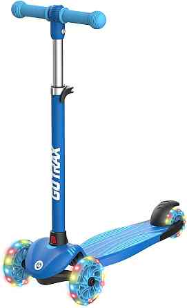 Gotrax KS1 Kids Kick Scooter, LED Lighted Wheels and 3 Adjustable Height Handlebars, Lean-to-Steer & Richmond
