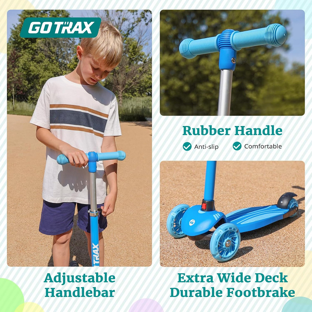 Gotrax KS1 Kids Kick Scooter, LED Lighted Wheels and 3 Adjustable Height Handlebars, Lean-to-Steer & Richmond - photo 5