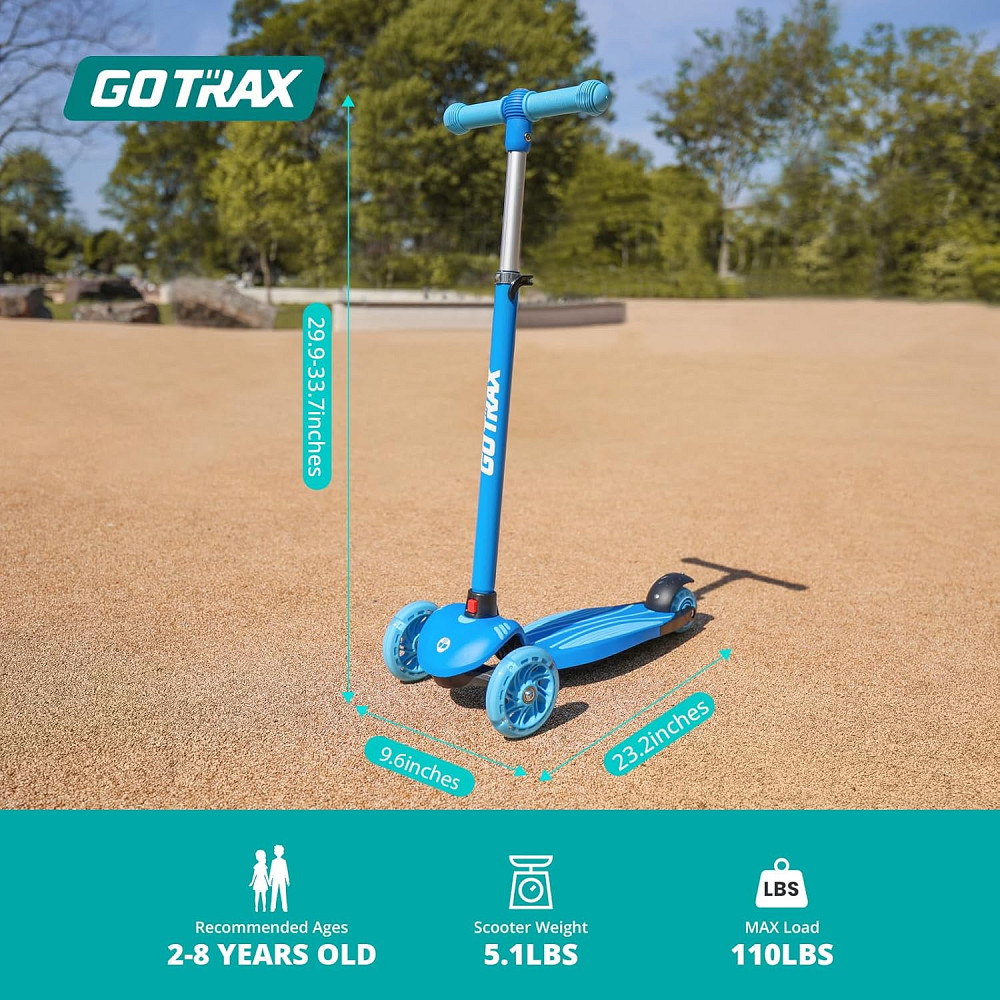 Gotrax KS1 Kids Kick Scooter, LED Lighted Wheels and 3 Adjustable Height Handlebars, Lean-to-Steer & Richmond - photo 7