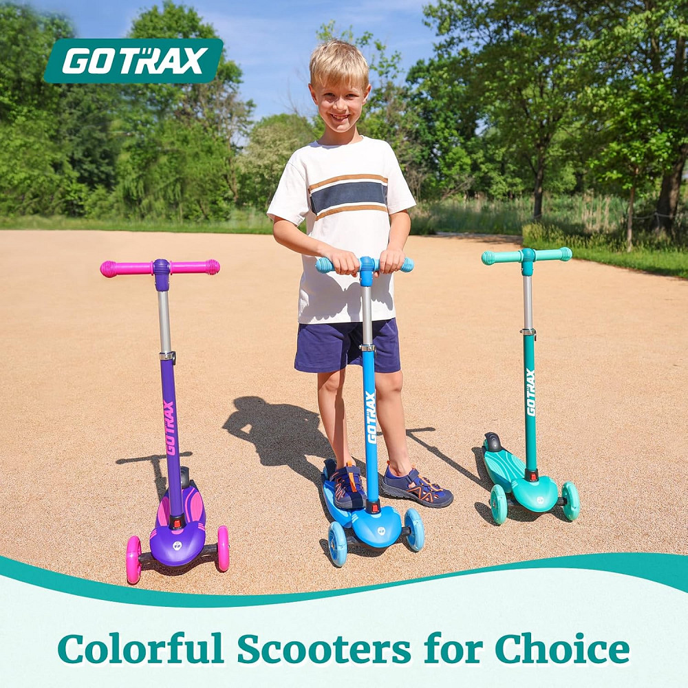 Gotrax KS1 Kids Kick Scooter, LED Lighted Wheels and 3 Adjustable Height Handlebars, Lean-to-Steer & Richmond - photo 6