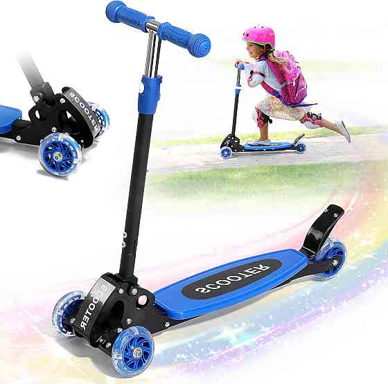 Kick Scooter for Kids 3-7 Ages - Light Up 3 Wheel Scooters,Lean-to-Steer,Three Adjustable Height Sco Richmond