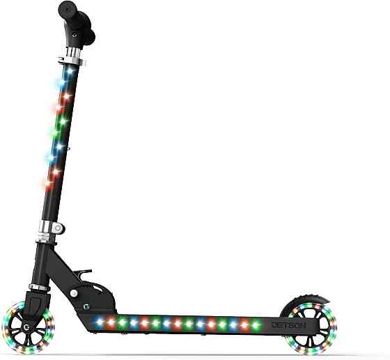 Jetson Jupiter Kids 2-Wheel Light-Up Kick Scooter, LED Lights on Handlebar, Stem, Wheels & Deck, Adj Richmond