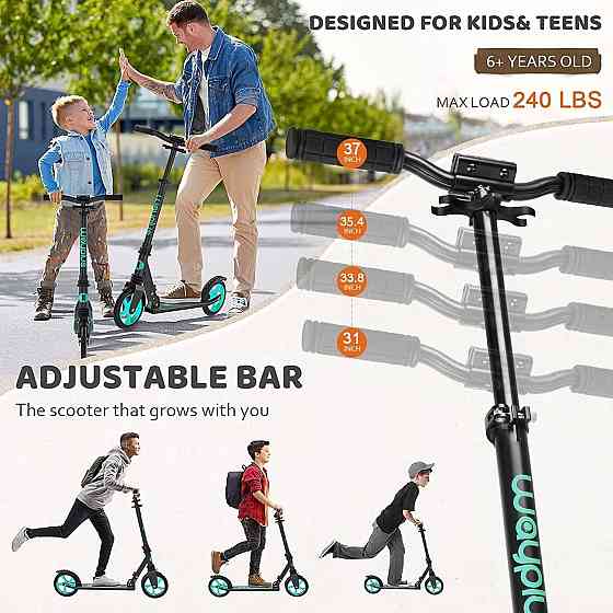 WAYPLUS KS1 Kick Scooter for Ages 6+,Kid, Teens & Adults. Max Load 240 LBS. Foldable, Lightweight, 8 Richmond