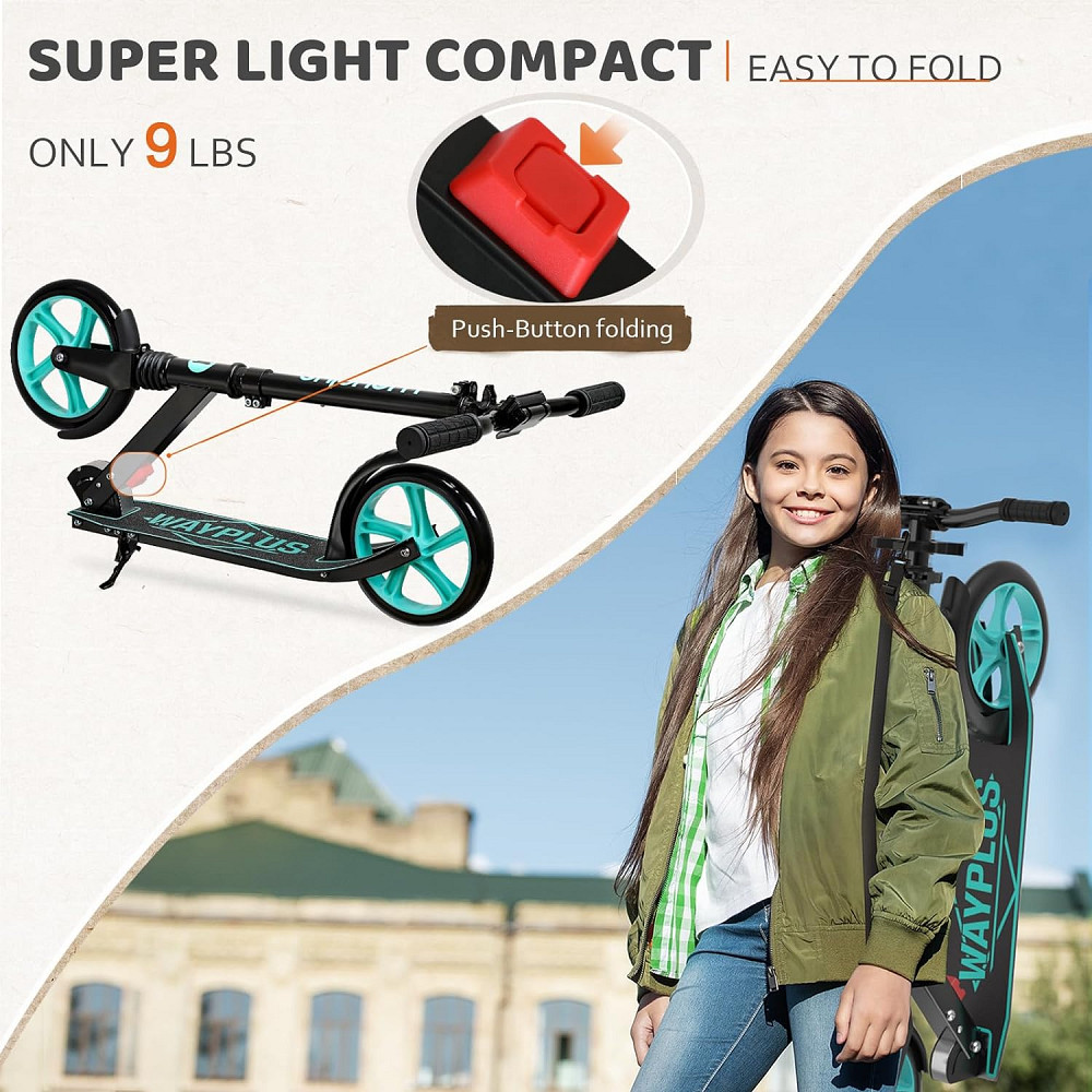 WAYPLUS KS1 Kick Scooter for Ages 6+,Kid, Teens & Adults. Max Load 240 LBS. Foldable, Lightweight, 8 Richmond - photo 2