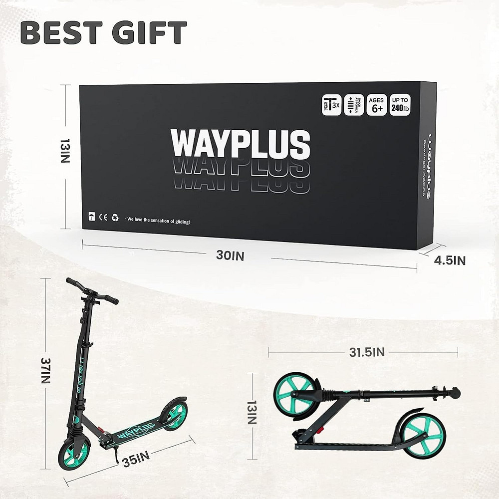 WAYPLUS KS1 Kick Scooter for Ages 6+,Kid, Teens & Adults. Max Load 240 LBS. Foldable, Lightweight, 8 Richmond - photo 7