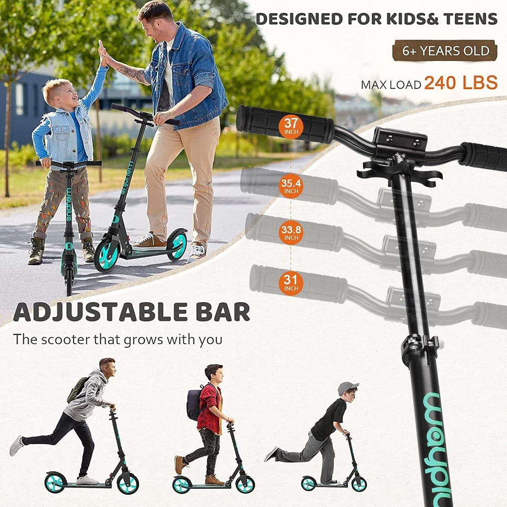 WAYPLUS KS1 Kick Scooter for Ages 6+,Kid, Teens & Adults. Max Load 240 LBS. Foldable, Lightweight, 8 Richmond - photo 3