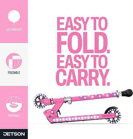 Jetson Jupiter Kids 2-Wheel Light-Up Kick Scooter, LED Lights on Handlebar, Stem, Wheels & Deck, Adj Richmond