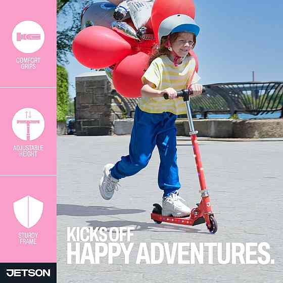 Jetson Jupiter Kids 2-Wheel Light-Up Kick Scooter, LED Lights on Handlebar, Stem, Wheels & Deck, Adj Richmond