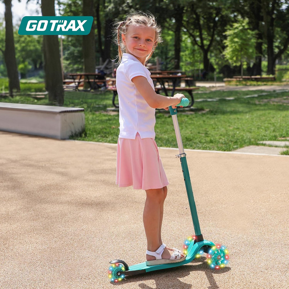 Gotrax KS1 Kids Kick Scooter, LED Lighted Wheels and 3 Adjustable Height Handlebars, Lean-to-Steer & Richmond - photo 6