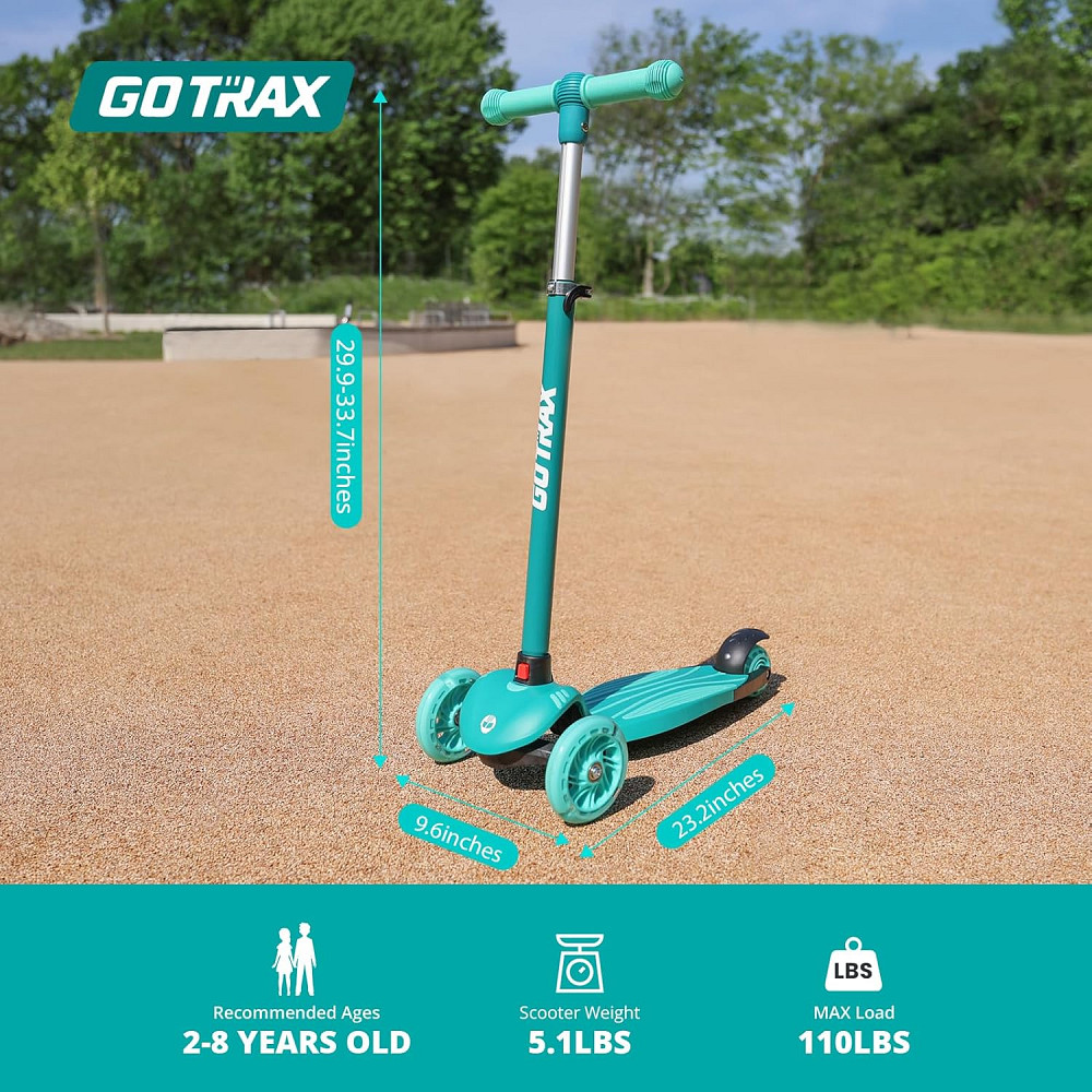 Gotrax KS1 Kids Kick Scooter, LED Lighted Wheels and 3 Adjustable Height Handlebars, Lean-to-Steer & Richmond - photo 7