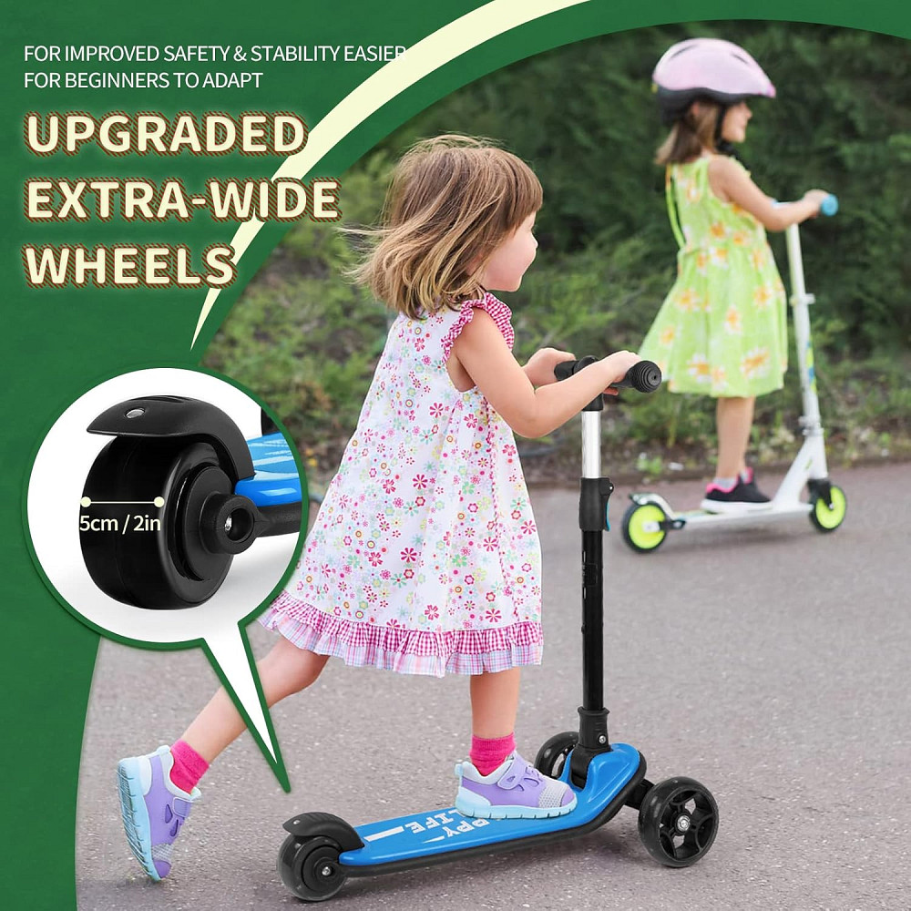 Besrey Kick Scooter for Kids Ages 3-10, 3-Wheel Folding Scooter with Adjustable Height, LED Light Wh Richmond - photo 6