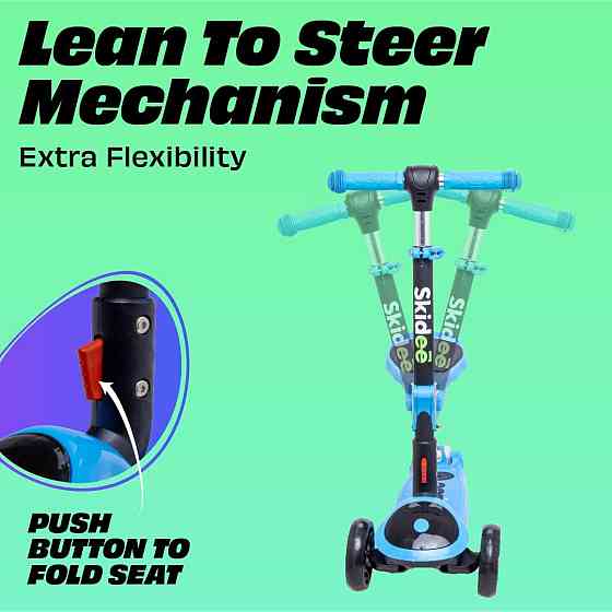 SKIDEE Kick Scooter for Kids Ages 3-5 | Foldable 3 Wheel Scooter with Lean-to-Steer, Adjustable Heig Richmond