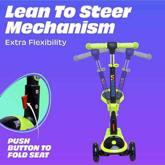 SKIDEE Kick Scooter for Kids Ages 3-5 | Foldable 3 Wheel Scooter with Lean-to-Steer, Adjustable Heig Richmond