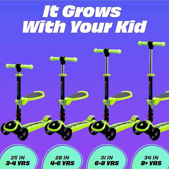 SKIDEE Kick Scooter for Kids Ages 3-5 | Foldable 3 Wheel Scooter with Lean-to-Steer, Adjustable Heig Richmond