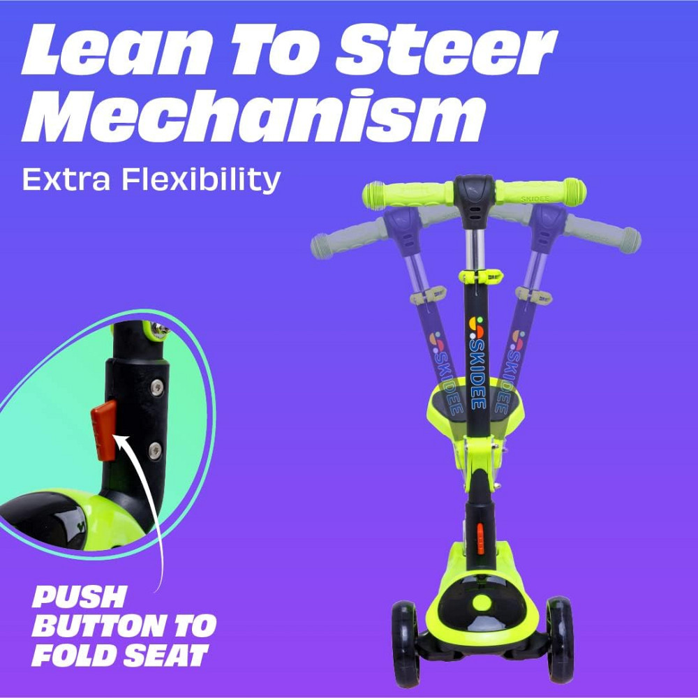 SKIDEE Kick Scooter for Kids Ages 3-5 | Foldable 3 Wheel Scooter with Lean-to-Steer, Adjustable Heig Richmond - photo 4