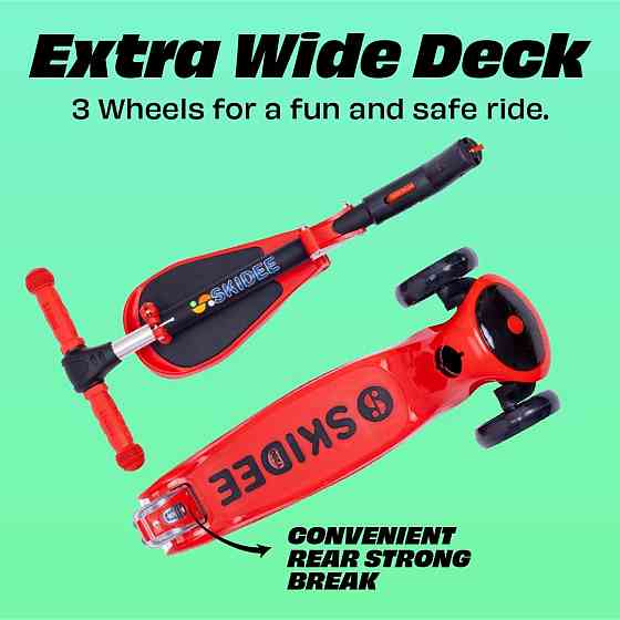 SKIDEE Kick Scooter for Kids Ages 3-5 | Foldable 3 Wheel Scooter with Lean-to-Steer, Adjustable Heig Richmond