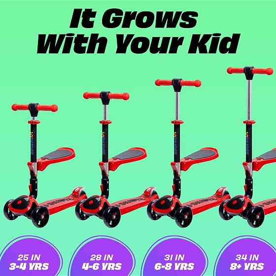 SKIDEE Kick Scooter for Kids Ages 3-5 | Foldable 3 Wheel Scooter with Lean-to-Steer, Adjustable Heig Richmond