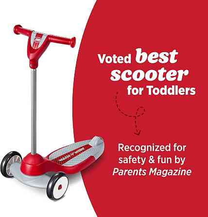 Radio Flyer My 1st Scooter, Red, For Kids 2-5 Years Old, Extra Wide Base for Balance, 2 Front Wheels Richmond