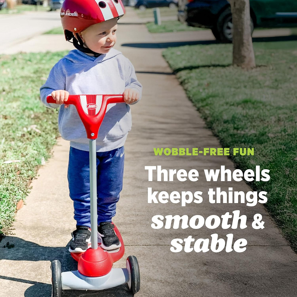 Radio Flyer My 1st Scooter, Red, For Kids 2-5 Years Old, Extra Wide Base for Balance, 2 Front Wheels Richmond - photo 3