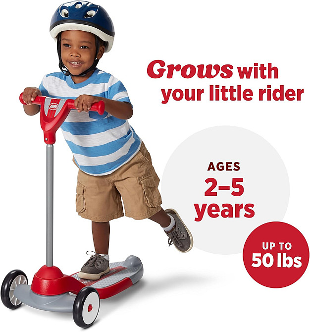 Radio Flyer My 1st Scooter, Red, For Kids 2-5 Years Old, Extra Wide Base for Balance, 2 Front Wheels Richmond - photo 5