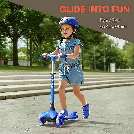Blue Mini 3 Wheel Scooter for Kids – Lean-to-Steer with LED Light-Up Wheels, Adjustable Handlebar, W Richmond