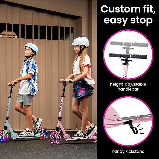 AERO MOBILITY Kick Scooter for Kids 6+, Teens & Adults | Light Up Wheels, Hand Brake, Rubber Deck Ma Richmond