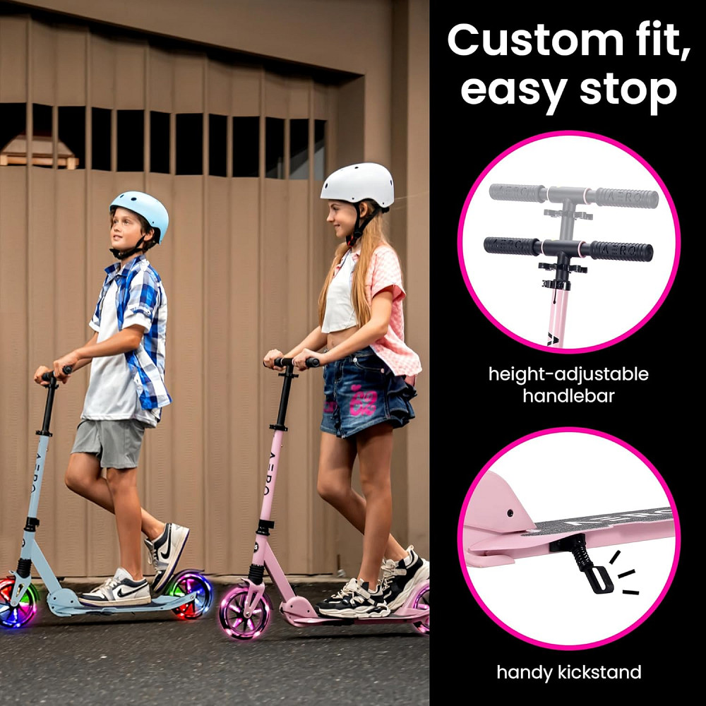AERO MOBILITY Kick Scooter for Kids 6+, Teens & Adults | Light Up Wheels, Hand Brake, Rubber Deck Ma Richmond - photo 6