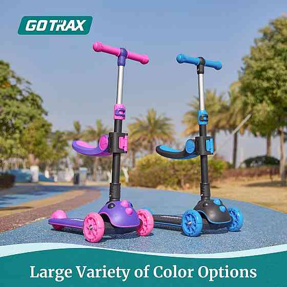 Gotrax KS3 Pro Folding Kick Scooter for Kids, One Key Removable Seat & 3 Extra Wide PU Light-Up Whee Richmond