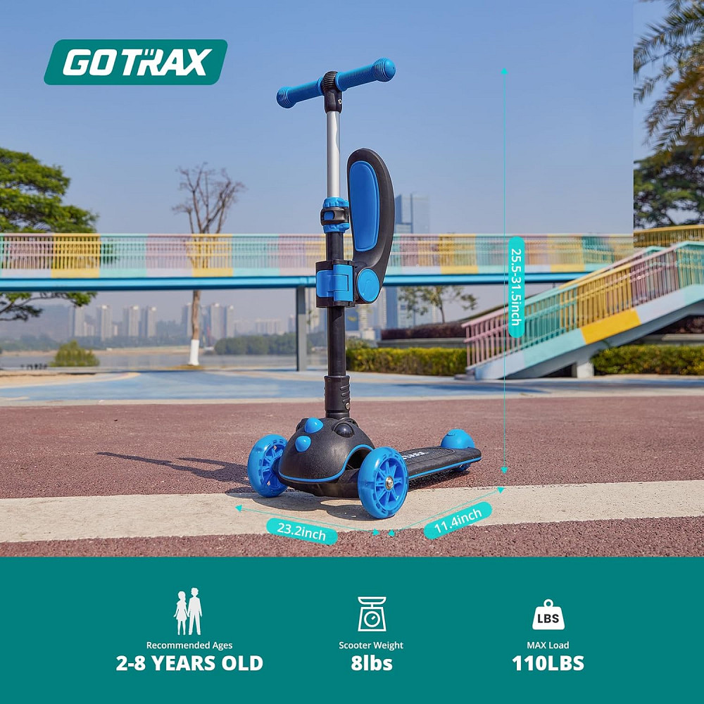 Gotrax KS3 Pro Folding Kick Scooter for Kids, One Key Removable Seat & 3 Extra Wide PU Light-Up Whee Richmond - photo 7