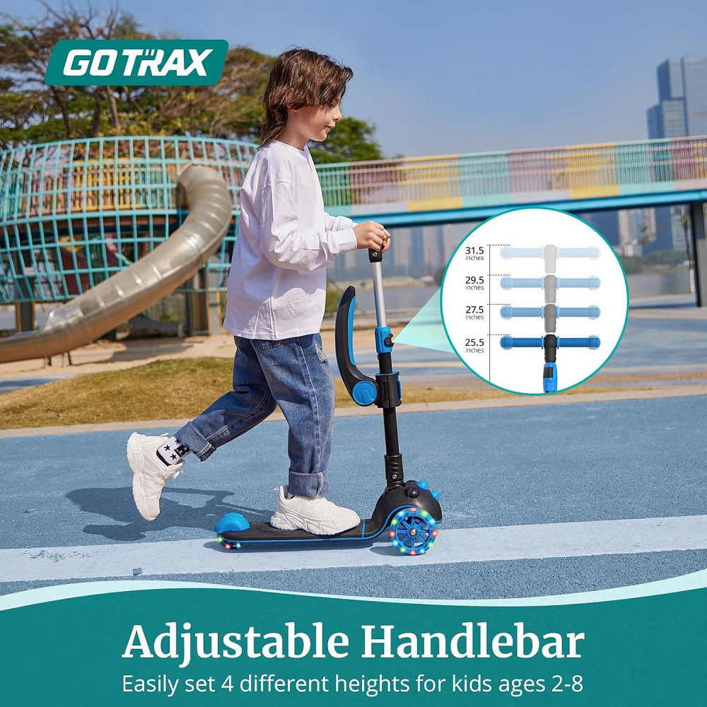 Gotrax KS3 Pro Folding Kick Scooter for Kids, One Key Removable Seat & 3 Extra Wide PU Light-Up Whee Richmond - photo 2