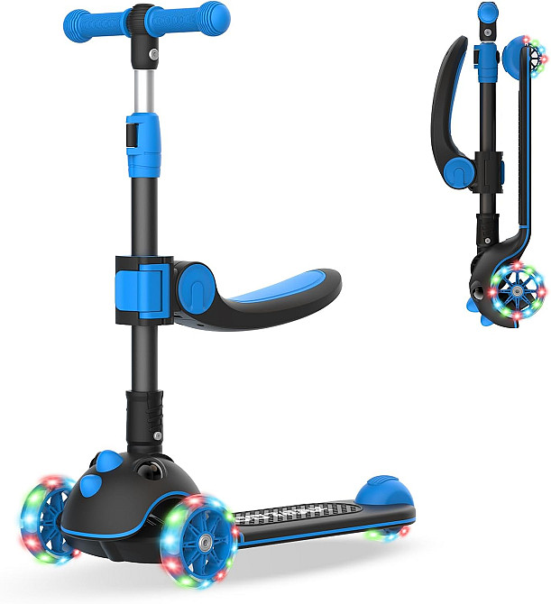 Gotrax KS3 Pro Folding Kick Scooter for Kids, One Key Removable Seat & 3 Extra Wide PU Light-Up Whee Richmond - photo 1