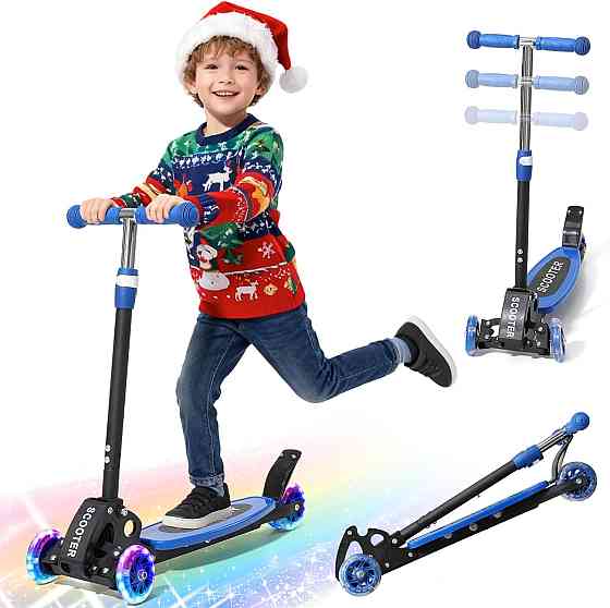 Scooter for Kids 3-5 5-7,Light up 3 Wheels Kick Scooter,Heavy Duty Folding Lean-to-Steer Scooters wi Richmond