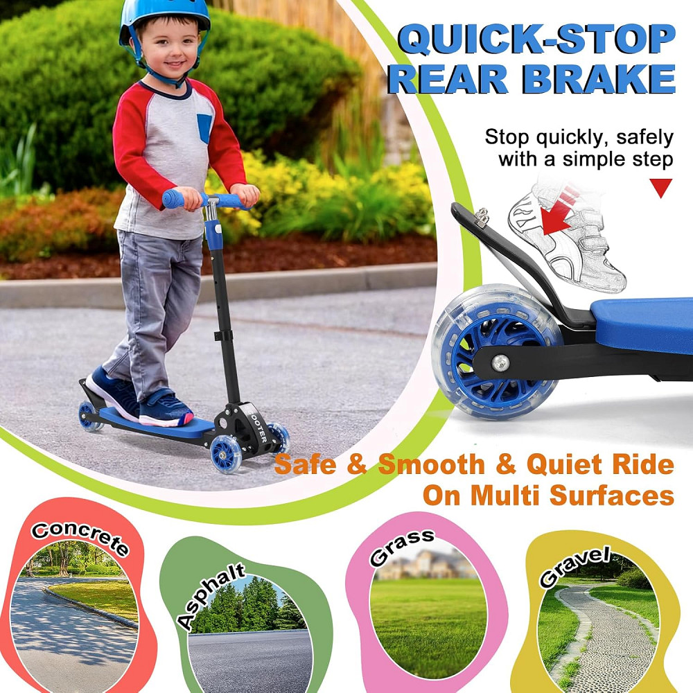 Scooter for Kids 3-5 5-7,Light up 3 Wheels Kick Scooter,Heavy Duty Folding Lean-to-Steer Scooters wi Richmond - photo 6