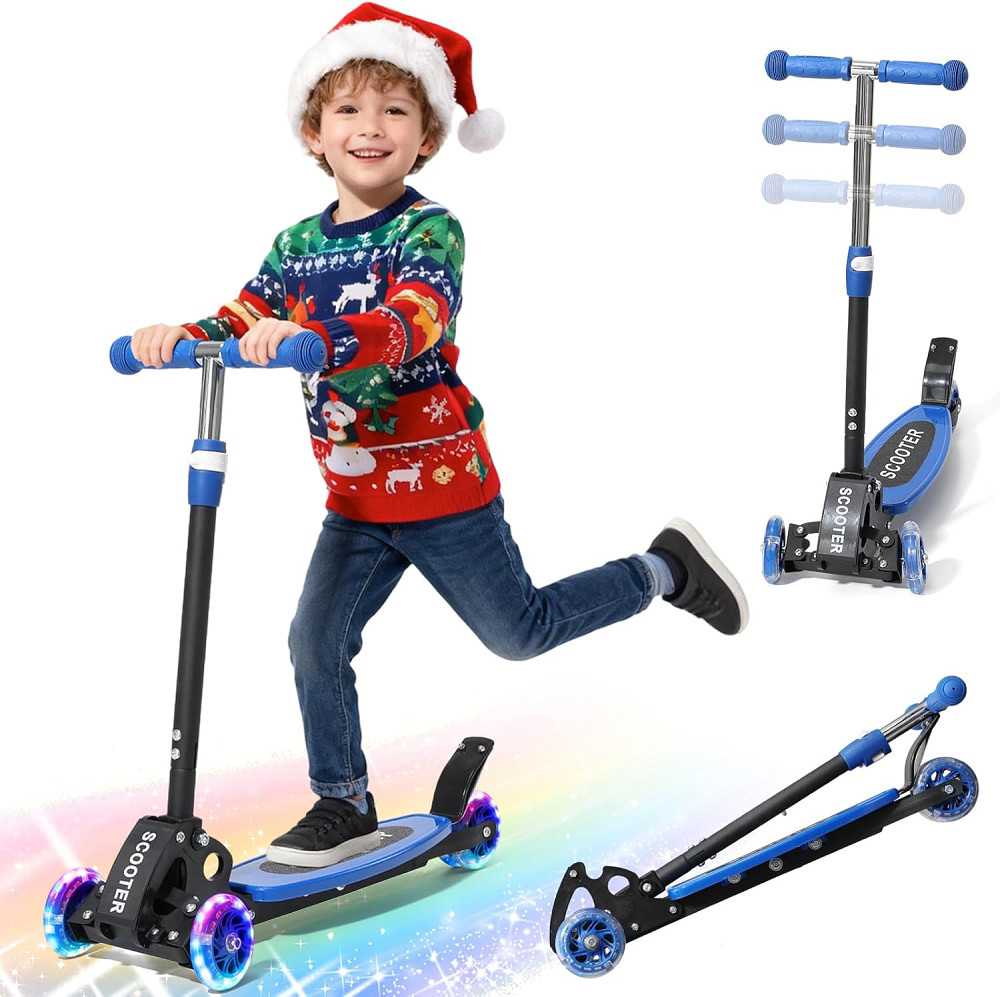 Scooter for Kids 3-5 5-7,Light up 3 Wheels Kick Scooter,Heavy Duty Folding Lean-to-Steer Scooters wi Richmond - photo 1