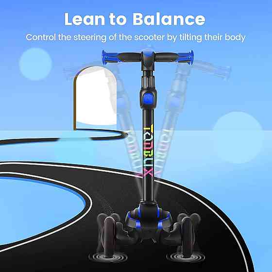 TONBUX Kids Scooter for Age 3-12, Toddler Scooter with 4 Adjustable Heights, Light Up 3-Wheels Scoot Richmond