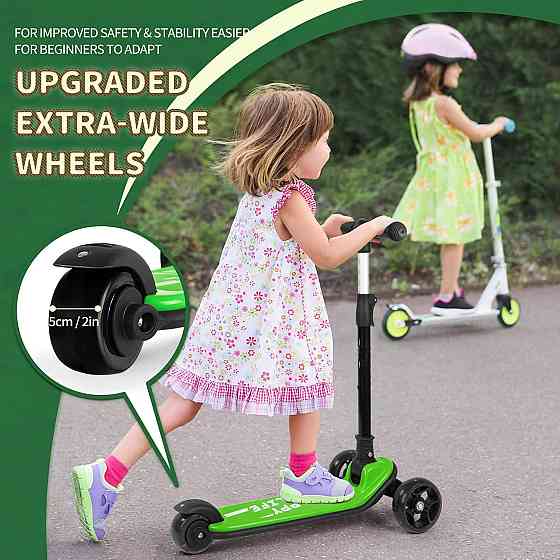 Besrey Kick Scooter for Kids Ages 3-10, 3-Wheel Folding Scooter with Adjustable Height, LED Light Wh Richmond
