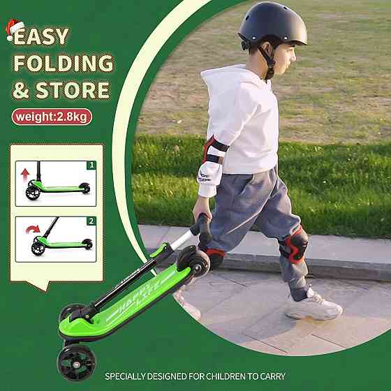 Besrey Kick Scooter for Kids Ages 3-10, 3-Wheel Folding Scooter with Adjustable Height, LED Light Wh Richmond