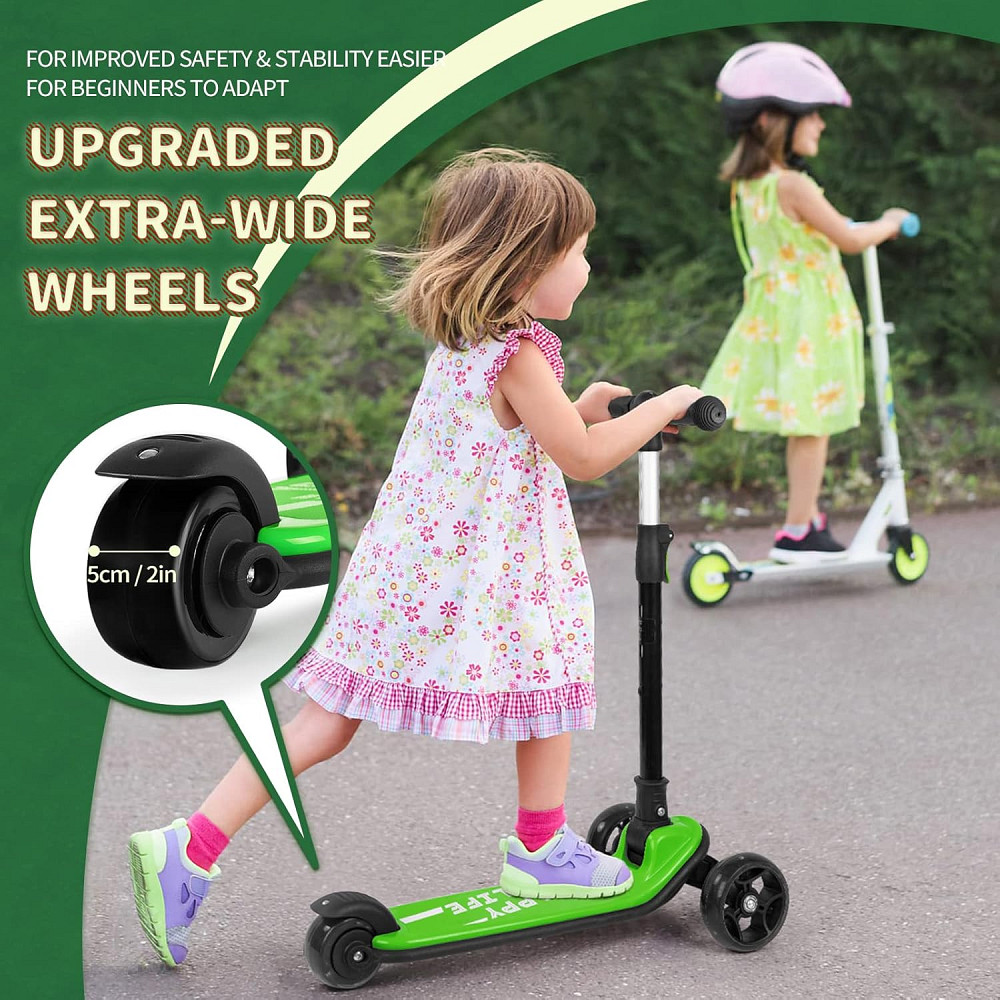 Besrey Kick Scooter for Kids Ages 3-10, 3-Wheel Folding Scooter with Adjustable Height, LED Light Wh Richmond - photo 6