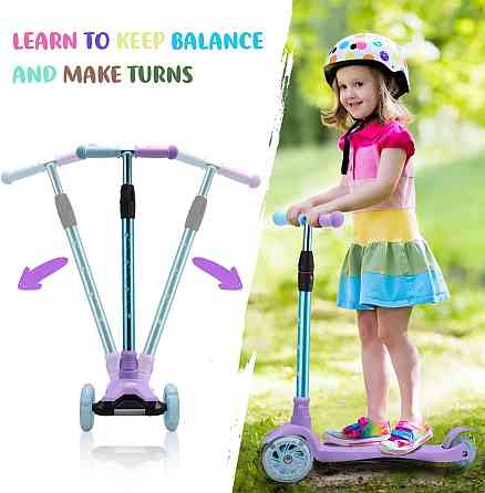 3 Wheel Scooter for Kids Ages 6-12,Kids Scooter with Light Up Wheels, Sturdy Deck Design, and 4 Heig Richmond